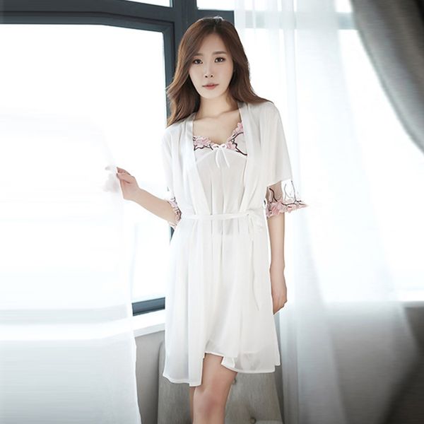 summer elegant ladies ice silk robe gown sets 7 colors half sleeve dressing gown spaghetti strap mini sleepwear dress, Black;red
summer elegant ladies ice silk robe gown sets 7 colors half sleeve dressing gown spaghetti strap mini sleepwear dress, Black;red
