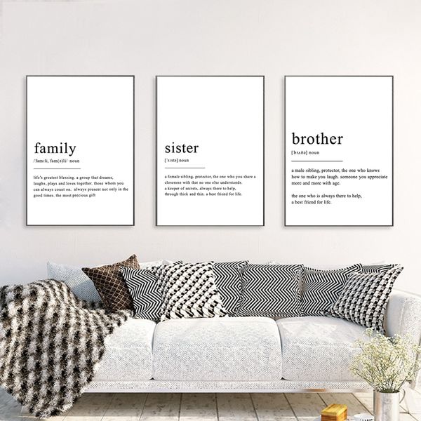 family sister brother definition wall art canvas posters prints modern minimalism quotes painting wall pictures home decor
family sister brother definition wall art canvas posters prints modern minimalism quotes painting wall pictures home decor