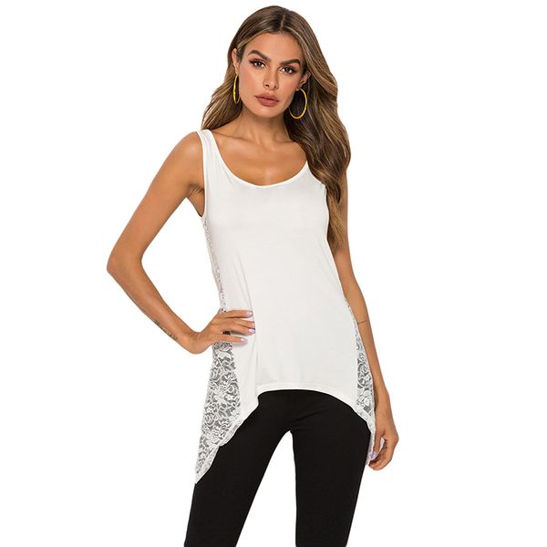 casual womens vest lace patchwork 2020 women v neck basic blusas summer irregular hem tank, White
casual womens vest lace patchwork 2020 women v neck basic blusas summer irregular hem tank, White