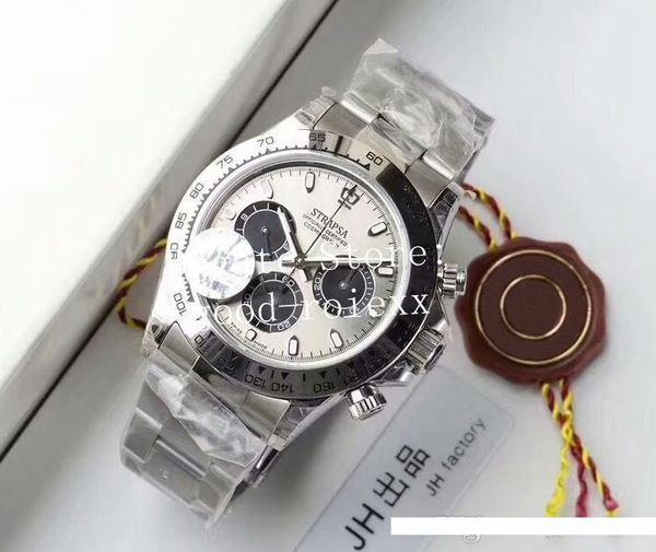 men's automatic watches chronograph watch cal.4130 movement panda dial full steel 116509 men eta cosmograph sport jh baselworld wristwa, Slivery;brown 
men's automatic watches chronograph watch cal.4130 movement panda dial full steel 116509 men eta cosmograph sport jh baselworld wristwa, Slivery;brown