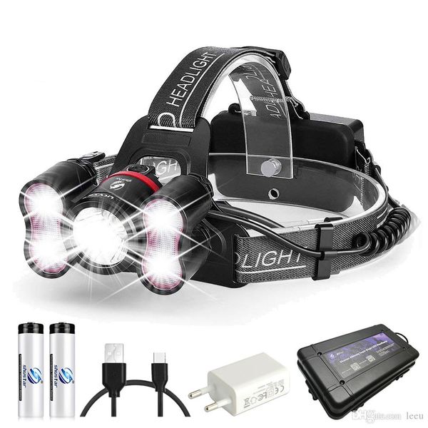 5 leds супер яркие светодиодные фары 10000 люменов headlighr 4 переключатель режимов рыболовный лампа водонепроницаемая лампы 2x 18650 батар
5 leds супер яркие светодиодные фары 10000 люменов headlighr 4 переключатель режимов рыболовный лампа водонепроницаемая лампы 2x 18650 батар