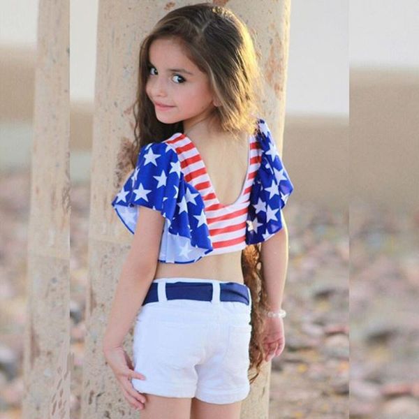 2020 4th july outfits short sleeve off shoulder blouse denim shorts usa independence day toddler kid baby girl clothes set, White
2020 4th july outfits short sleeve off shoulder blouse denim shorts usa independence day toddler kid baby girl clothes set, White