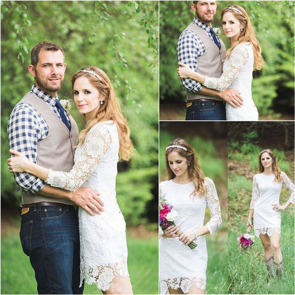 2020 new elegant full lace short with long sleeves knee length country garden bridal gown prom dresses ing, Black
2020 new elegant full lace short with long sleeves knee length country garden bridal gown prom dresses ing, Black