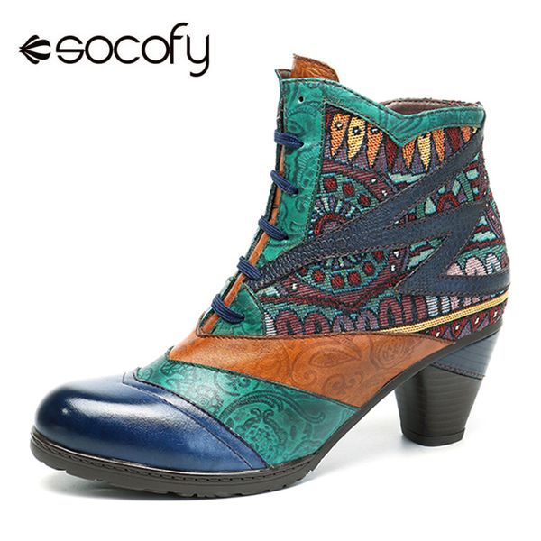 socofy bohemian splicing women boots retro genuine leather shoes woman zipper mid heels ankle boots spring autumn women shoes, Black
socofy bohemian splicing women boots retro genuine leather shoes woman zipper mid heels ankle boots spring autumn women shoes, Black