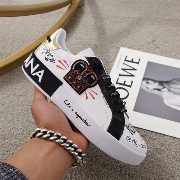 men's women's sneaker portofino sneakers in printed nappa calfskin with patch graffiti print leather sneakers mens women shoes, Black
men's women's sneaker portofino sneakers in printed nappa calfskin with patch graffiti print leather sneakers mens women shoes, Black