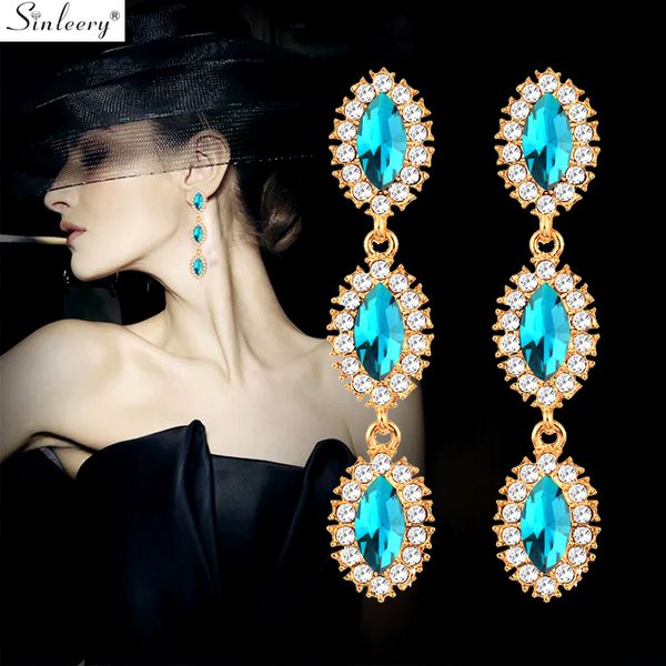 sinleery bohemian connected oval drop earrings yellow gold color black blue zircon long women crystal earrings jewelry es752 ssd, Silver
sinleery bohemian connected oval drop earrings yellow gold color black blue zircon long women crystal earrings jewelry es752 ssd, Silver