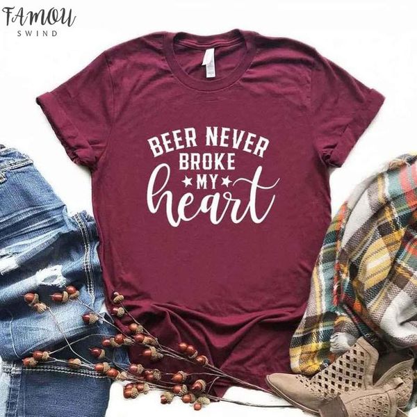 beer never broke my heart print women tshirt cotton hipster funny t shirt gift lady short yong girl 6 color tee, White
beer never broke my heart print women tshirt cotton hipster funny t shirt gift lady short yong girl 6 color tee, White