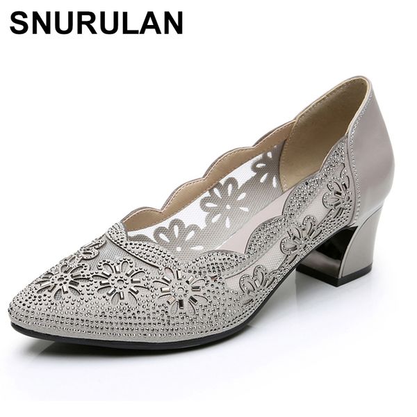 snurulan 2020 summer fashion hollow out genuine leather pumps women shoes med square heels mesh heel ladies office shoes crystal, Black
snurulan 2020 summer fashion hollow out genuine leather pumps women shoes med square heels mesh heel ladies office shoes crystal, Black