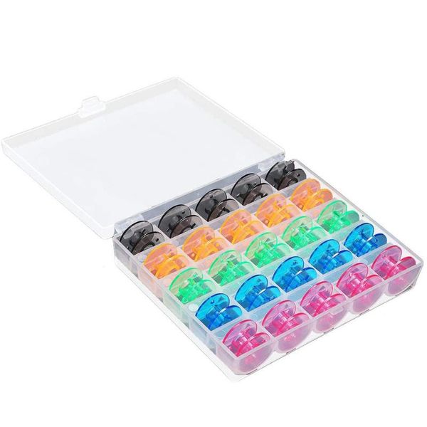 25pcs/set colorful sewing machine bobbins with storage box cross stitch plastic bobbins spools for diy craft sewing accessories, Black
25pcs/set colorful sewing machine bobbins with storage box cross stitch plastic bobbins spools for diy craft sewing accessories, Black