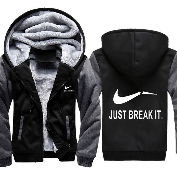hoodies men just break it print winter warm fleece jacket thicken hoodie mens zipper coat sportswear male tracksuits masculino, Black
hoodies men just break it print winter warm fleece jacket thicken hoodie mens zipper coat sportswear male tracksuits masculino, Black