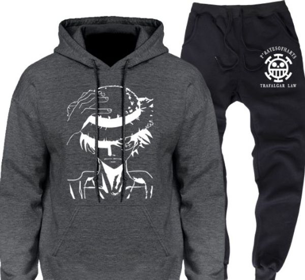 2019 animation around the one piece sports running fitness and leisure suit men's hooded sweater two-piece, Gray
2019 animation around the one piece sports running fitness and leisure suit men's hooded sweater two-piece, Gray