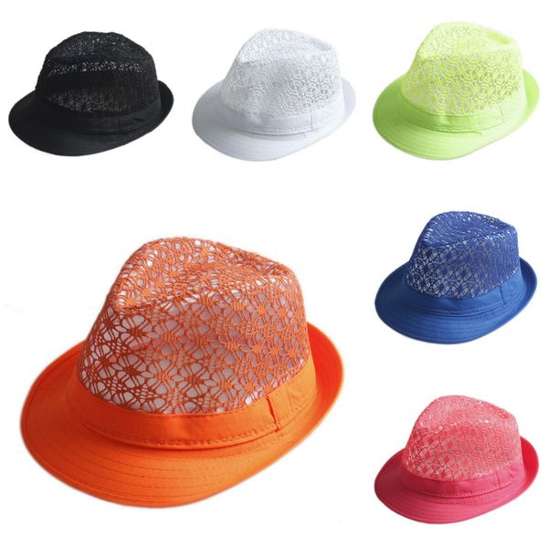 women men summer hollow crown fedora hat trilby beach jazz cap cotton blend, Blue;gray
women men summer hollow crown fedora hat trilby beach jazz cap cotton blend, Blue;gray