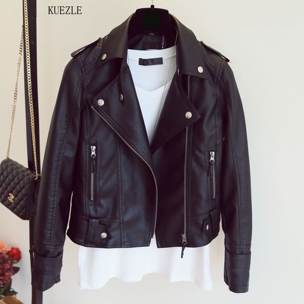 jaqueta feminina 2018 design spring autumn pu leather jacket faux soft leather coats slim rivet zipper motorcycle pink jackets, Black
jaqueta feminina 2018 design spring autumn pu leather jacket faux soft leather coats slim rivet zipper motorcycle pink jackets, Black
