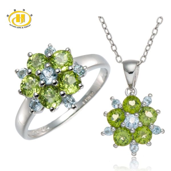 hutang stone jewelry sets natural peridot and sky blue z gemstone 925 sterling silver ring and pendant fine fashion jewelry, Black
hutang stone jewelry sets natural peridot and sky blue z gemstone 925 sterling silver ring and pendant fine fashion jewelry, Black