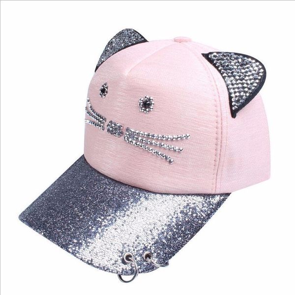 rhinestone snapback cute cat ears sequins ring mesh baseball caps womens adjustable gorras planas hip-hop bone casquette, Blue;gray
rhinestone snapback cute cat ears sequins ring mesh baseball caps womens adjustable gorras planas hip-hop bone casquette, Blue;gray