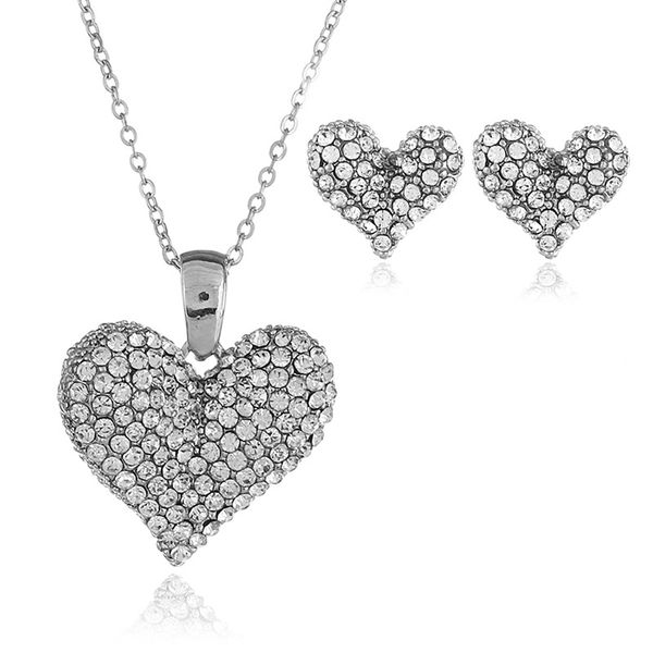 european and american explosive jewelry simple hollow peach heart suit necklace earrings clavicle chain, Silver
european and american explosive jewelry simple hollow peach heart suit necklace earrings clavicle chain, Silver