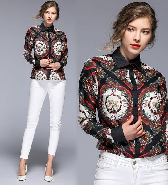court-style vintage paisley printed shirts spring fallrunway women's long sleeve lapel neck blouses office lady business elegant shirt, White
court-style vintage paisley printed shirts spring fallrunway women's long sleeve lapel neck blouses office lady business elegant shirt, White