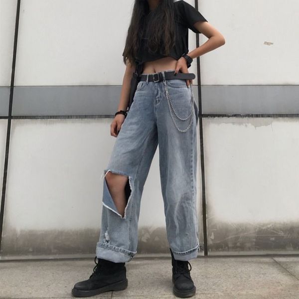 loose vintage women jeans spring summer bleached casual girlfriend hole denim wide leg pants oversize high waist jean, Blue
loose vintage women jeans spring summer bleached casual girlfriend hole denim wide leg pants oversize high waist jean, Blue