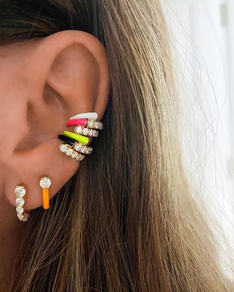 2020 summer fluorescent earring new neon enamel hoop yellow white orange pink mini small huggie hoop, Golden;silver
2020 summer fluorescent earring new neon enamel hoop yellow white orange pink mini small huggie hoop, Golden;silver
