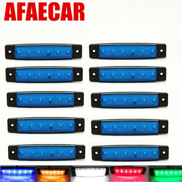 afaecar 10pcs 12v 24v 6 led amber white blue red green side marker light indicator for truck bus automobile boat
afaecar 10pcs 12v 24v 6 led amber white blue red green side marker light indicator for truck bus automobile boat