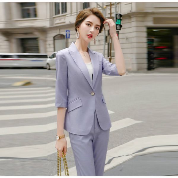 summer 2020 slim fit ladies suit casual five-point sleeve women's blazer office workwear fashion cropped trousers two-piece set, White;black
summer 2020 slim fit ladies suit casual five-point sleeve women's blazer office workwear fashion cropped trousers two-piece set, White;black