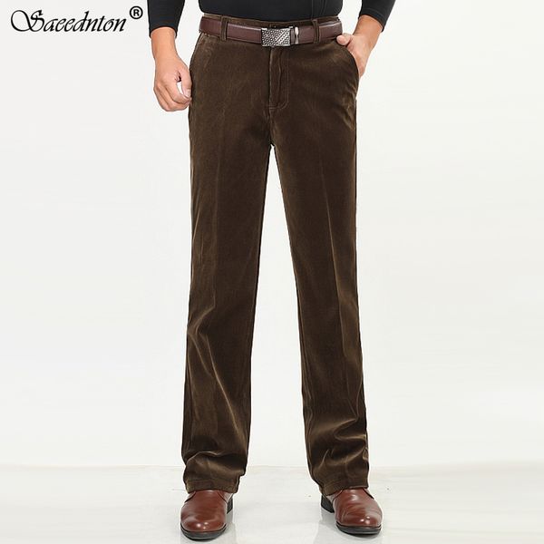 2020 autumn winter men cashmere business casual pants men's cotton corduroy double pleated high waist loose long pants trousers, Black
2020 autumn winter men cashmere business casual pants men's cotton corduroy double pleated high waist loose long pants trousers, Black