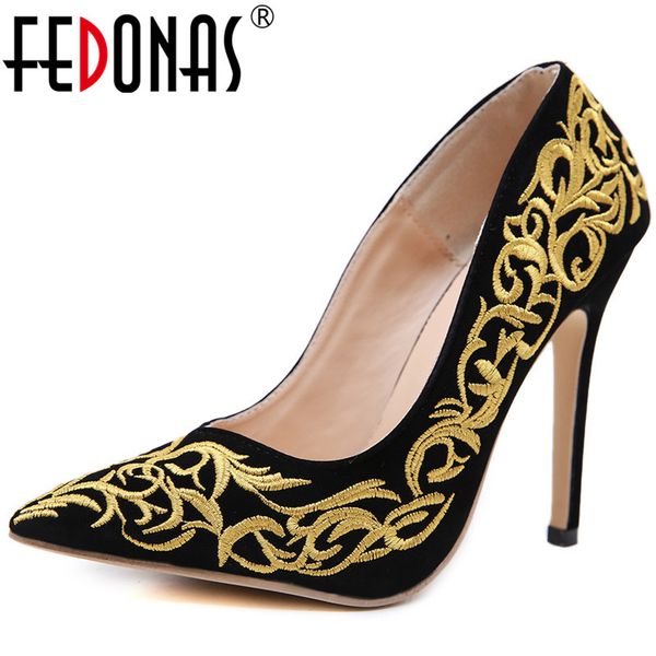 fedonas shallow pumps women embroider super high heels spring summer party prom shoes woman elegant pointed toe shoes woman, Black
fedonas shallow pumps women embroider super high heels spring summer party prom shoes woman elegant pointed toe shoes woman, Black