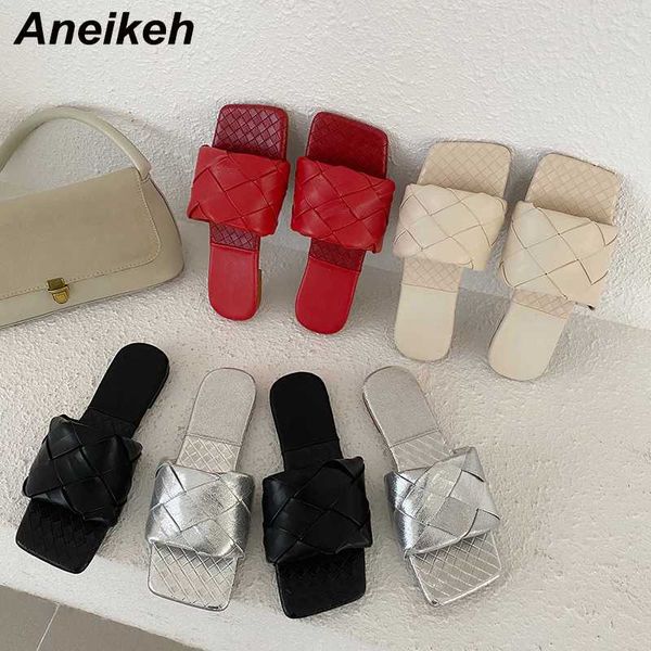 aneikeh новая мода площади toe мулов каблуки плетение сандалии тапочки женщин плоские каблуки вьетнамки женщина слайды пляжная обувь, Black
aneikeh новая мода площади toe мулов каблуки плетение сандалии тапочки женщин плоские каблуки вьетнамки женщина слайды пляжная обувь, Black