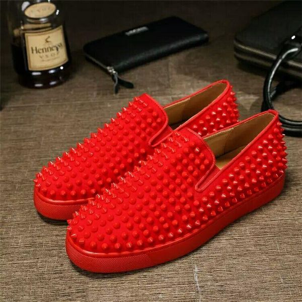 luxury designer red bottom loafers for women genuine leather slip on platform casual sneakers spikes wedding party flats men shoes 35-46 c03, Black
luxury designer red bottom loafers for women genuine leather slip on platform casual sneakers spikes wedding party flats men shoes 35-46 c03, Black
