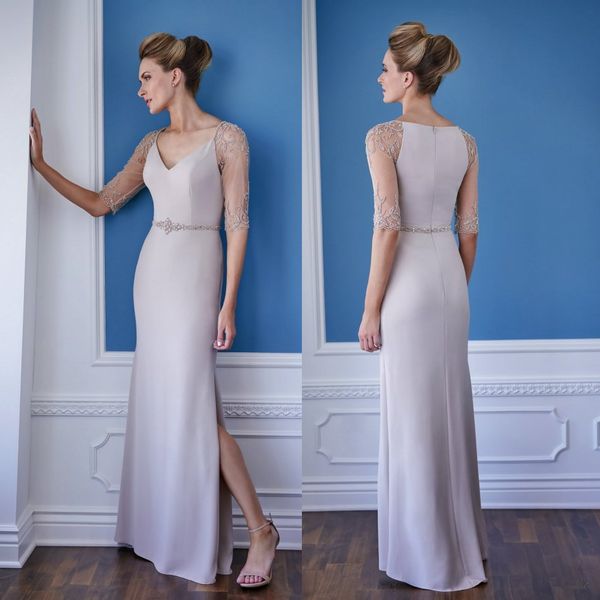 elegant mother of the bride dresses v neck a line lace beaded crystal chic wedding guest dress half long sleeves formal mother gowns, Black;red
elegant mother of the bride dresses v neck a line lace beaded crystal chic wedding guest dress half long sleeves formal mother gowns, Black;red