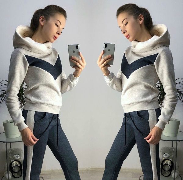 new women active set tracksuits hoodies sweatshirt +pant running sport track suit 2 pieces jogging sets survetement femme clothing, White
new women active set tracksuits hoodies sweatshirt +pant running sport track suit 2 pieces jogging sets survetement femme clothing, White