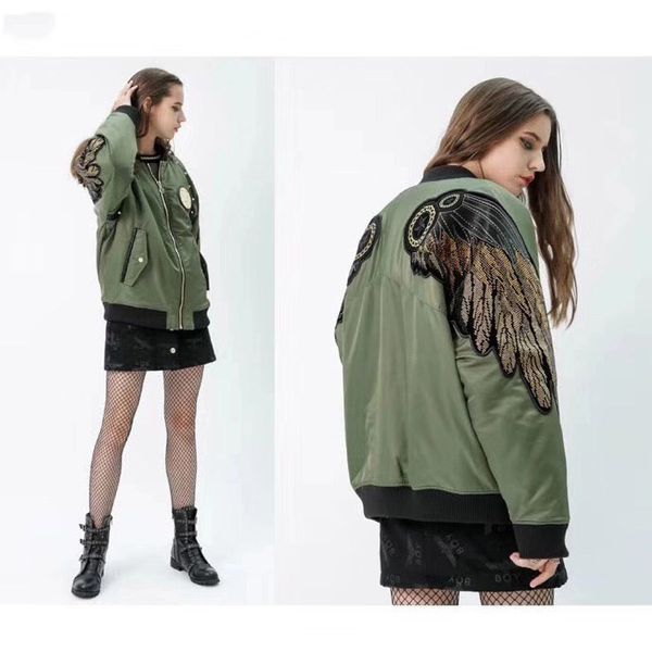 new mens jacket by luxury designer jackets couple rhinestone wings cotton clothing casual brand men winter coat street hip hop jacket, Black;brown
new mens jacket by luxury designer jackets couple rhinestone wings cotton clothing casual brand men winter coat street hip hop jacket, Black;brown