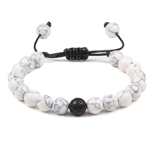 healing 8mm natural howlite stone white bead braid bracelet rope for men women distance adjustable bracelets bangle yoga jewelry, Black
healing 8mm natural howlite stone white bead braid bracelet rope for men women distance adjustable bracelets bangle yoga jewelry, Black