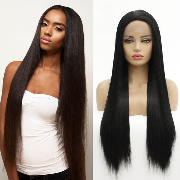 natural black long silky straight hair wig lace front wigs heat resistant synthetic hair glueless synthetic lace wigs for black women, Black;brown
natural black long silky straight hair wig lace front wigs heat resistant synthetic hair glueless synthetic lace wigs for black women, Black;brown