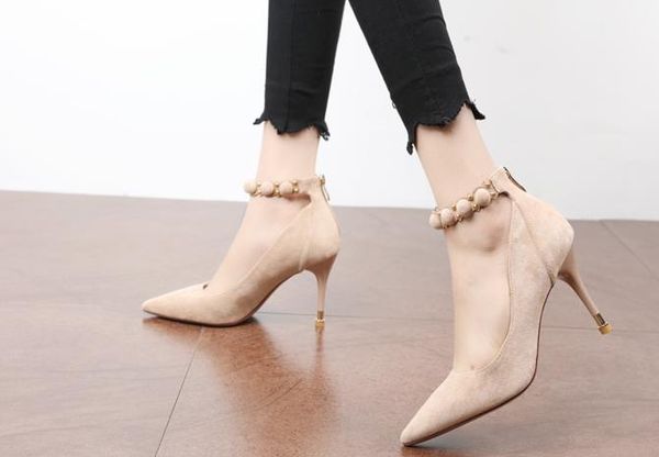 fashion pointed single shoes spring new wild ladies wind lace word buckle high heels female fine with, Black
fashion pointed single shoes spring new wild ladies wind lace word buckle high heels female fine with, Black