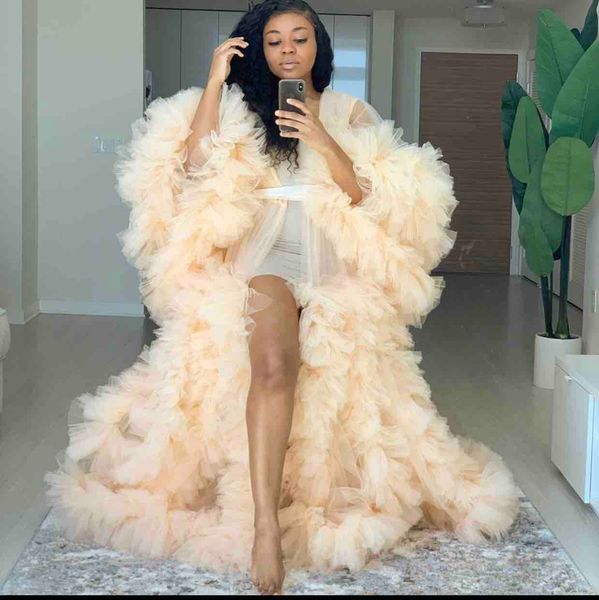 women illusion ruffles bridal jacket tulle long sleeve winter kimono pregnant party sleepwear bathrobe sheer nightgown robe s2655, White
women illusion ruffles bridal jacket tulle long sleeve winter kimono pregnant party sleepwear bathrobe sheer nightgown robe s2655, White