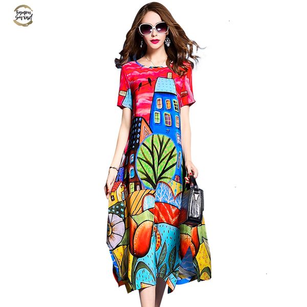 elegant female vestidos real silk dresses new summer vintage a-line print dress loose o-neck short sleevele dresses, Black;gray
elegant female vestidos real silk dresses new summer vintage a-line print dress loose o-neck short sleevele dresses, Black;gray