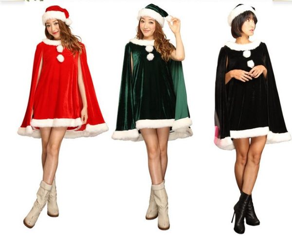 woman christmas cosplay dress black green red tricolor cloak suit cute dresses christmas clothing size, Black;red
woman christmas cosplay dress black green red tricolor cloak suit cute dresses christmas clothing size, Black;red