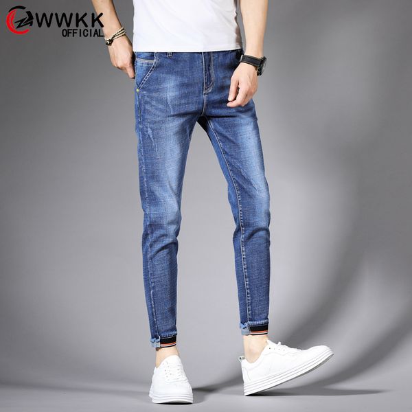 2020 classic men casual mid-rise straight denim jeans ankle-length pants comfortable trousers fit new brand menswear man's jeans, Blue
2020 classic men casual mid-rise straight denim jeans ankle-length pants comfortable trousers fit new brand menswear man's jeans, Blue