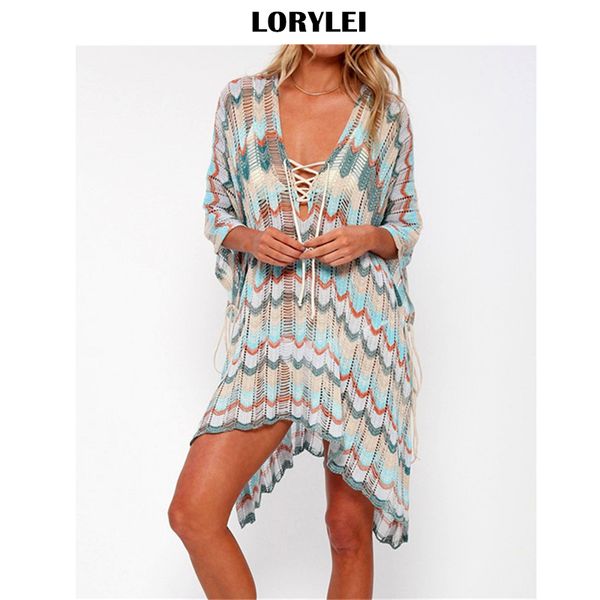 2019 lace up striped loose summer beach dress crochet tunic women beachwear cover-ups swimsuit cover up sarong plage n853, Blue;gray
2019 lace up striped loose summer beach dress crochet tunic women beachwear cover-ups swimsuit cover up sarong plage n853, Blue;gray