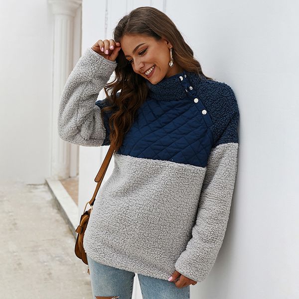 2019 autumn winter casual women sweatshirt shaggy faux fur splicing high neck dropped shoulder long sleeve casual street wear, Black
2019 autumn winter casual women sweatshirt shaggy faux fur splicing high neck dropped shoulder long sleeve casual street wear, Black