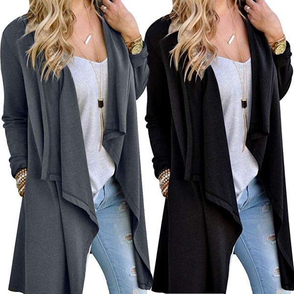 outerwear & coats jackets women solid color large size long sleeve cardigan personality coats and jackets women 2018dec1, Black;brown
outerwear & coats jackets women solid color large size long sleeve cardigan personality coats and jackets women 2018dec1, Black;brown