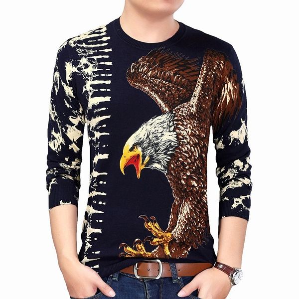 spring mens pullover homme eagle print fashion sweater men club party prom men cloth knit sweater business casual erkek kazak, White;black
spring mens pullover homme eagle print fashion sweater men club party prom men cloth knit sweater business casual erkek kazak, White;black