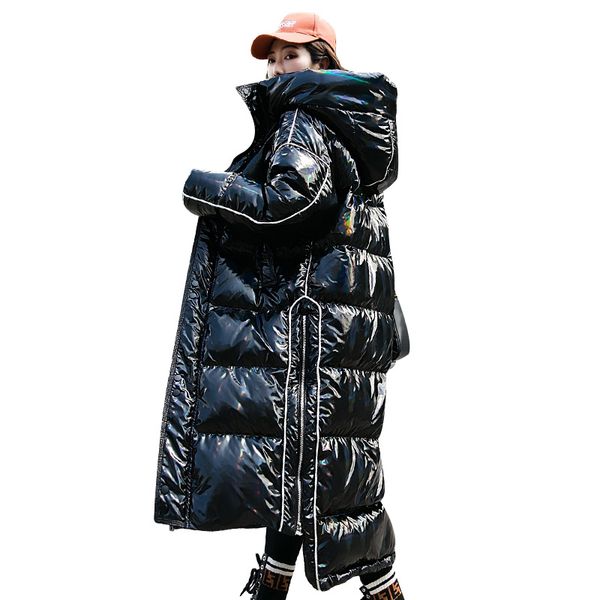 2019 winter glossy down parka women's warm white duck down jacket coat female long warm thick coats personality couple coat, Black
2019 winter glossy down parka women's warm white duck down jacket coat female long warm thick coats personality couple coat, Black