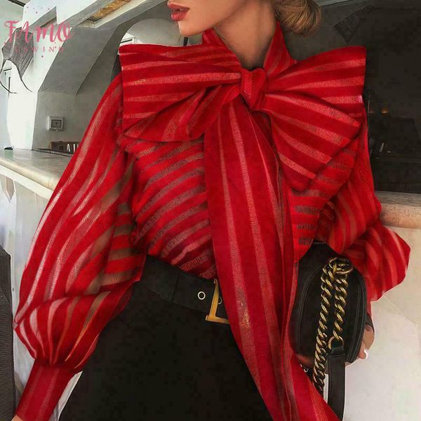 sheer mesh women striped shirt blouse fashion long sleeve see through big bowknot v neck ol elegant clothes stylish blusas femme, White
sheer mesh women striped shirt blouse fashion long sleeve see through big bowknot v neck ol elegant clothes stylish blusas femme, White