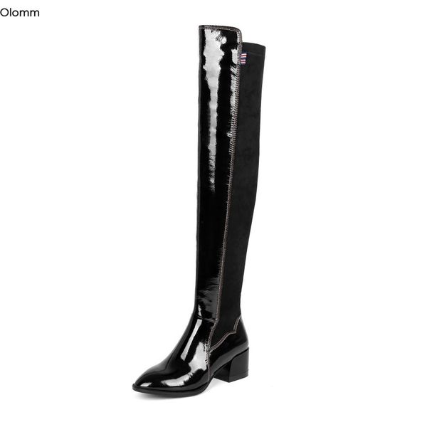 olomm new fashion women over the knee shiny boots square heelslong boots pointed toe black night club shoes women us size 3-10.5
olomm new fashion women over the knee shiny boots square heelslong boots pointed toe black night club shoes women us size 3-10.5