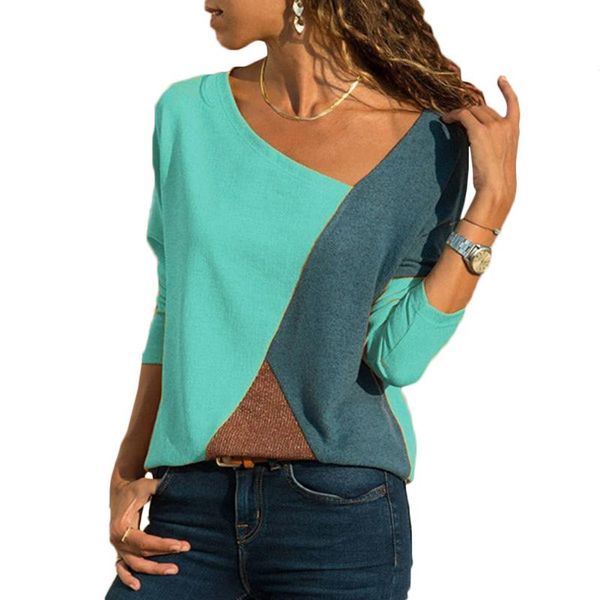 women's blouses & shirts 2021 long sleeve women casual loose tee shirt femme patchwork v-neck female office blusas mujer, White
women's blouses & shirts 2021 long sleeve women casual loose tee shirt femme patchwork v-neck female office blusas mujer, White