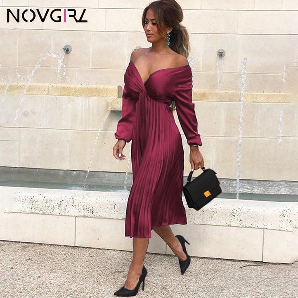 novgirl v neck long sleeve pleated long dress women 2019 autumn office lady elegant satin dresses vintage party vestidos, Black;gray
novgirl v neck long sleeve pleated long dress women 2019 autumn office lady elegant satin dresses vintage party vestidos, Black;gray