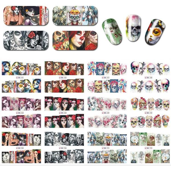 12sheets/lot nail art water transfer full wraps women halloween skull bone nail sticker wraps manicure, Black
12sheets/lot nail art water transfer full wraps women halloween skull bone nail sticker wraps manicure, Black