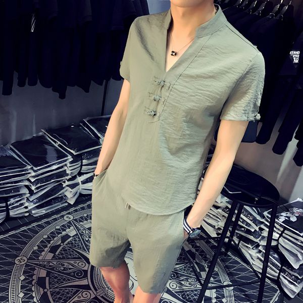 китайский стиль casual 2 шт набор с коротким рукавом 2019 летний костюм мужчины set plus размер 5xl summer shorts mens костюм homme, Gray
китайский стиль casual 2 шт набор с коротким рукавом 2019 летний костюм мужчины set plus размер 5xl summer shorts mens костюм homme, Gray